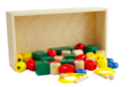 Coffret de 40 maxi perles en bois - Perles enfant - 10doigts.fr