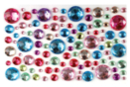 Strass autocollants ronds, multicolore - 106 pcs - Strass - 10doigts.fr
