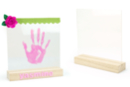 Cadre empreinte plaque plexiglas + socle - 15 cm - Cadres photos en bois - 10doigts.fr