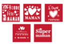 Pochoirs "Maman" - 5 pochoirs - Pochoirs - 10doigts.fr