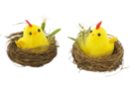 Petits poussins sur nids de paille - 2 pcs - Accessoires décoratifs de Pâques - 10doigts.fr