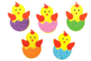 Stickers poussins en caoutchouc - 13 pcs - Stickers en mousse - 10doigts.fr