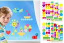 Gommettes vitrostatiques pour vitres - Environ 300 pcs - Gommettes formes assorties - 10doigts.fr
