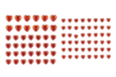Strass coeurs autocollants, rouge - 84 pcs - Strass autocollants - 10doigts.fr
