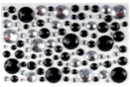 Strass autocollants ronds, noir- 106 pcs - Strass - 10doigts.fr