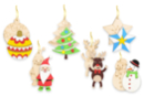 Suspensions de Noël en bois gravé - 6 pièces - Guirlandes et suspensions Noël - 10doigts.fr