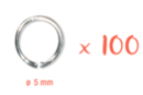 Anneaux ronds argentés Ø 5 mm - 100 pcs - Anneaux, clous - 10doigts.fr