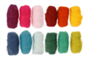 Pelotes de Laine Cardée - 4 sets (12 pcs) - Feutrage, laine cardée - 10doigts.fr