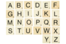 26 lettres de Scrabble - Alphabet complet - Lettres en bois 41126 - 10doigts.fr