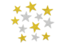 Etoiles adhésives caoutchouc mousse pailleté - Set de 72 - Gommettes et stickers Noël - 10doigts.fr