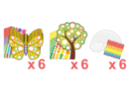 SUPER PROMO : 3 kits gommettes (Arbres + Papillons + Arc-en-ciel) - Kits créatifs gommettes 58027 - 10doigts.fr