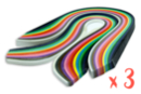 Bandes Quilling (x 840) - Longueur : 34,5 cm / 4 mm ( x 420 ) + 8 mm ( x 420 ) - 14 couleurs - Papiers Quilling 14889 - 10doigts.fr