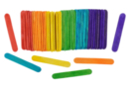 Bâtons d'esquimaux en bois coloré 6,5 cm - 100 pièces - Accessoires en bois 59396 - 10doigts.fr