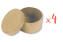 Boîtes rondes  Ø 8 cm - H : 3,5 cm - Lot de 4 - Boîtes en carton 12324 - 10doigts.fr