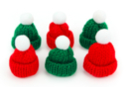 Mini bonnets tricotés - Lot de 6 - Petites décorations de Noël - 10doigts.fr