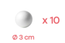 Boules en polystyrène Ø 3 cm - 10 pièces - Boules en polystyrène - 10doigts.fr