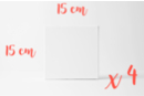 Châssis coton 15 x 15 cm - 4 châssis - Châssis et Cartons toilés 11228 - 10doigts.fr