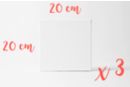 Châssis coton 20 x 20 cm - 3 châssis - Châssis et Cartons toilés 11225 - 10doigts.fr