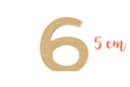 Chiffre en bois médium : 6 - Déco en bois brut 15035 - 10doigts.fr