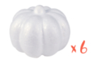 Citrouilles en polystyrène 9 x 6 cm - 6 pièces - Polystyrène - Supports à décorer - 10doigts.fr