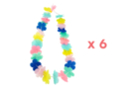 Collier de fleurs Hawaien - 6 pièces - Déguisements à fabriquer soi-même 58827 - 10doigts.fr