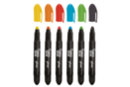 Crayons cire pour vitres et fenêtres - 6 couleurs vives - Crayons cire - 10doigts.fr