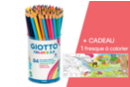 Crayons Giotto Colors 3.0 - Pot de 84 crayons + CADEAU (1 fresque à colorier) - Crayons de couleurs 12799 - 10doigts.fr