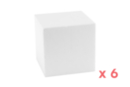 Cube en polystyrène 8 cm, 6 pcs - Formes à décorer - Polystyrène 59695 - 10doigts.fr