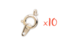 Fermoirs argentés à ressort - 10 pièces  - Fermoirs bijoux 08891 - 10doigts.fr