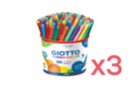 Feutres Giotto Turbo Color - 3 pots de 96 feutres (288 feutres) - Feutres pointes moyennes 05292 - 10doigts.fr