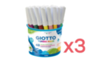 Feutres GIOTTO Turbo Maxi -  3 pots de 48 feutres (144 feutres) - Feutres pointes larges 01633 - 10doigts.fr