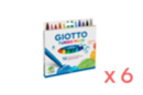 Feutres GIOTTO Turbo Maxi -  6 boites (72 feutres) - Feutres pointes larges 11589 - 10doigts.fr