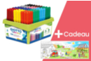 Feutres GIOTTO Turbo Maxi -  Schoolpack 108 feutres + 1 fresque géante OFFERTE - Feutres pointes larges 33158 - 10doigts.fr