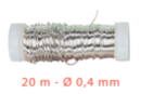 Fil métal argent 0.4 mm - 20 mètres  - Fil métallique - 10doigts.fr
