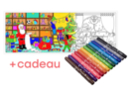 Fresque géante à colorier "Noël" + CADEAU de 12 feutres JOVI - Formes et dessins à colorier 54689 - 10doigts.fr