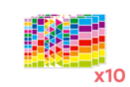 Gommettes mix géométriques - 10 sets (3270 gommettes) - Gommettes carrées 18084 - 10doigts.fr