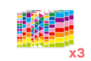 Gommettes mix géométriques - 3 sets (981 gommettes) - Gommettes carrées 18083 - 10doigts.fr