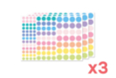 Gommettes rondes Pastel - 3 sets (1044 gommettes) - Gommettes rondes 17025 - 10doigts.fr