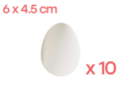 Grands oeufs en plastique blanc - 1 set (10 pièces) - Plastique Opaque - 10doigts.fr