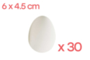 Grands oeufs en plastique blanc - 3 sets (30 pièces) - Plastique Opaque - 10doigts.fr