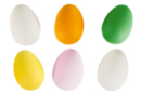 Oeufs en plastique couleurs - 1 set (6 pièces) - Oeufs de Pâques créatif - 10doigts.fr