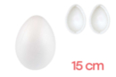 Gros oeuf polystyrène en 2 parties Ø 11 cm - Hauteur : 15 cm - Polystyrène - Supports à décorer - 10doigts.fr