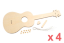 Guitares décoratives en bois à monter - 4 pièces - Jeux et Jouets en bois 56311 - 10doigts.fr