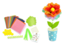 Kit 12 fleurs en papier de soie  - Kits clés en main - 10doigts.fr