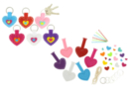 Kit porte-clés cœurs feutrine - 6 pièces - Kits en feutrine 38070 - 10doigts.fr