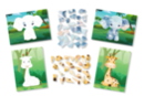 Kit tableaux stickers au numéro A5 éléphant et girafe - 2 pcs - Kits animaux et nature 59728 - 10doigts.fr