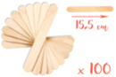 Maxi bâtonnets en bois naturel - 100 pièces - Accessoires en bois - 10doigts.fr