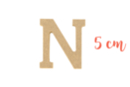 Lettre en bois médium : N - Déco en bois brut 15016 - 10doigts.fr