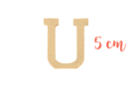 Lettre en bois médium : U - Déco en bois brut 15023 - 10doigts.fr