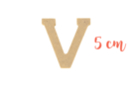 Lettre en bois médium : V - Déco en bois brut 15024 - 10doigts.fr